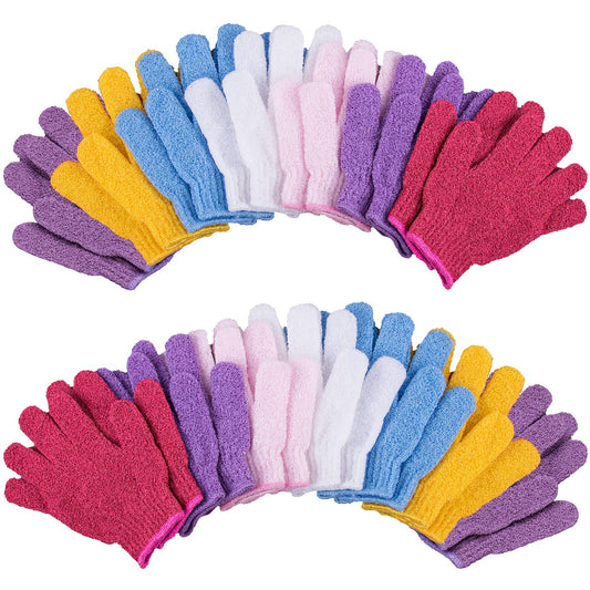 28 Pcs Exfoliating Gloves Body Scrub